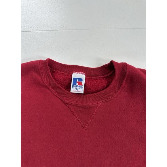 Vintage Y2K Russell Athletic Red XL Crewneck Sweatshirt 24 x 27 - Picture 4 of 5